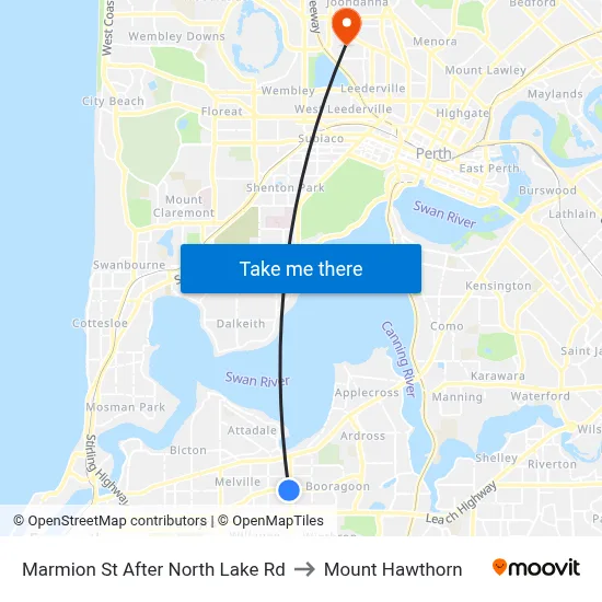 Marmion St After North Lake Rd to Mount Hawthorn map