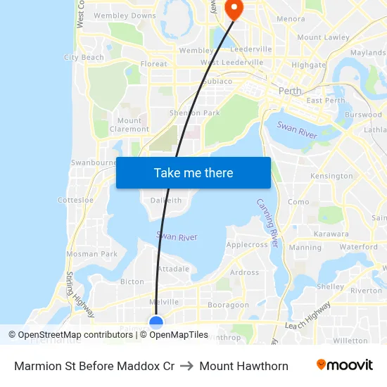 Marmion St Before Maddox Cr to Mount Hawthorn map