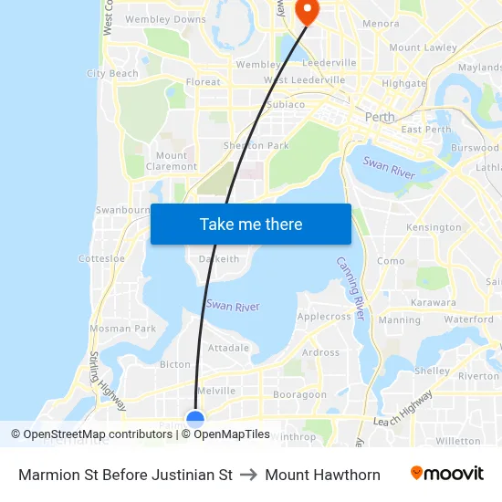 Marmion St Before Justinian St to Mount Hawthorn map
