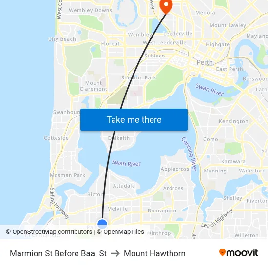 Marmion St Before Baal St to Mount Hawthorn map