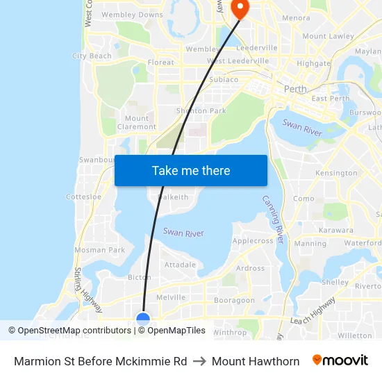 Marmion St Before Mckimmie Rd to Mount Hawthorn map