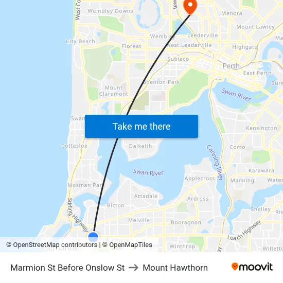 Marmion St Before Onslow St to Mount Hawthorn map