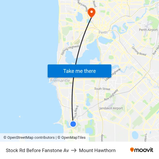 Stock Rd Before Fanstone Av to Mount Hawthorn map