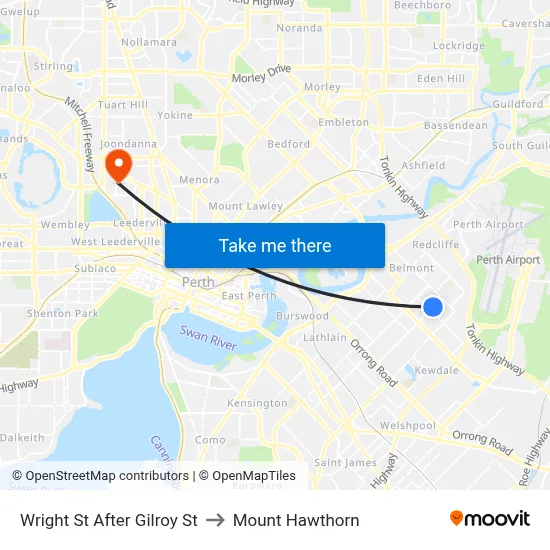 Wright St After Gilroy St to Mount Hawthorn map