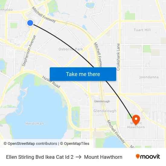 Ellen Stirling Bvd Ikea Cat Id 2 to Mount Hawthorn map