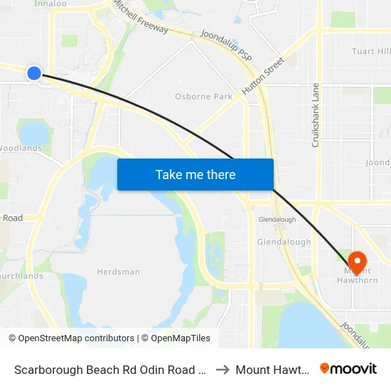 Scarborough Beach Rd Odin Road Cat Id 7 to Mount Hawthorn map