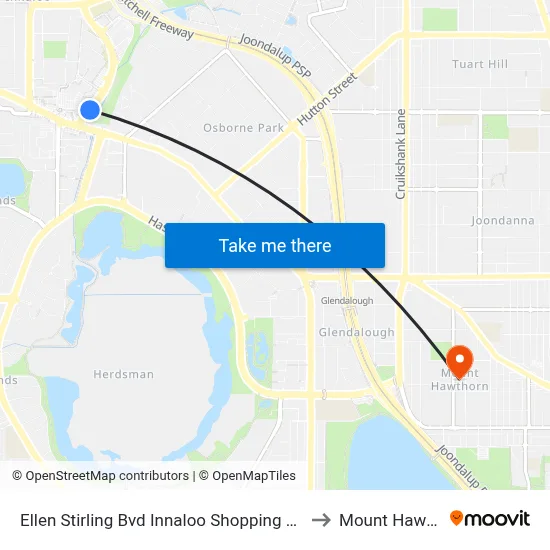 Ellen Stirling Bvd Innaloo Shopping Ctr Cat Id 4 to Mount Hawthorn map