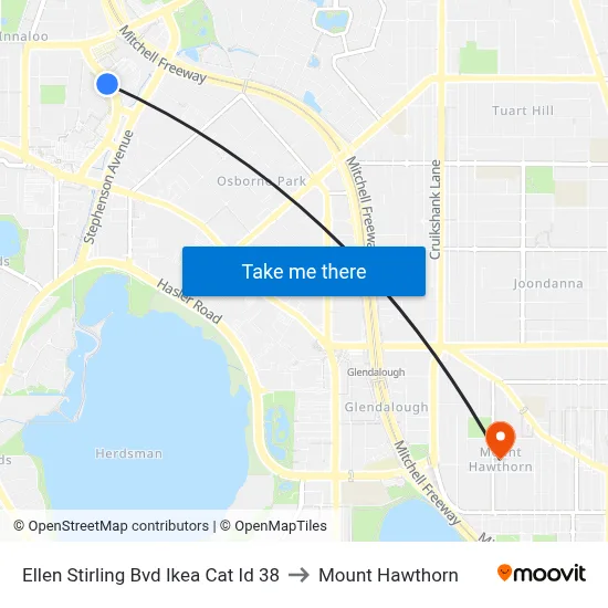 Ellen Stirling Bvd Ikea Cat Id 38 to Mount Hawthorn map
