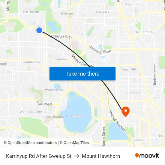Karrinyup Rd After Gwelup St to Mount Hawthorn map