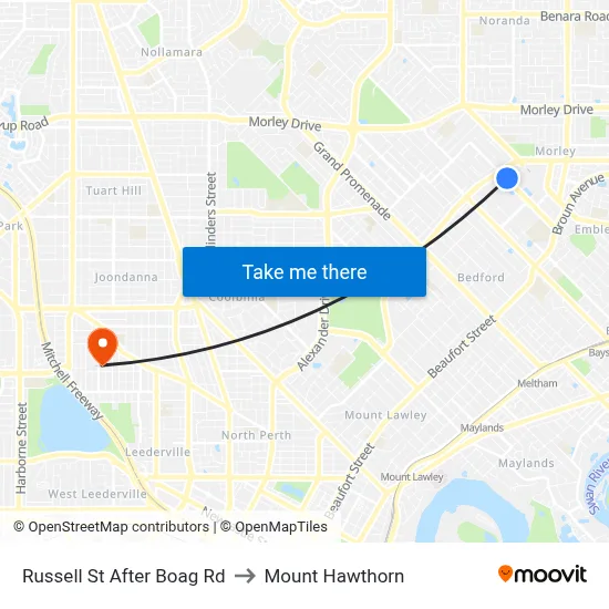 Russell St After Boag Rd to Mount Hawthorn map