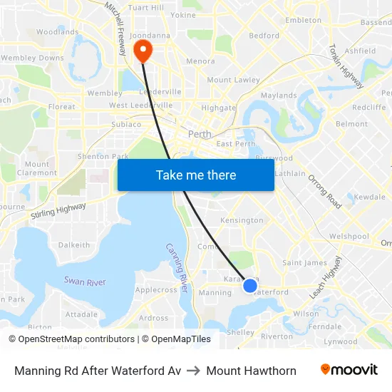 Manning Rd After Waterford Av to Mount Hawthorn map