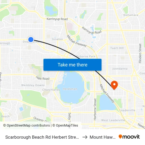 Scarborough Beach Rd Herbert Street Cat Id 27 to Mount Hawthorn map