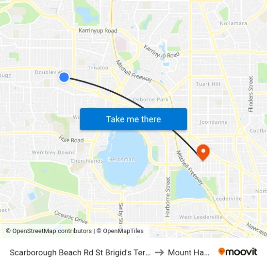 Scarborough Beach Rd St Brigid's Terrace Cat Id 29 to Mount Hawthorn map