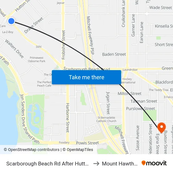 Scarborough Beach Rd After Hutton St to Mount Hawthorn map