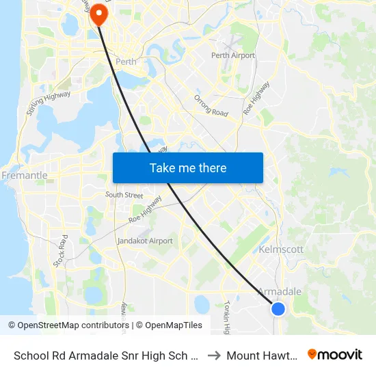 School Rd Armadale Snr High Sch Stand 2 to Mount Hawthorn map