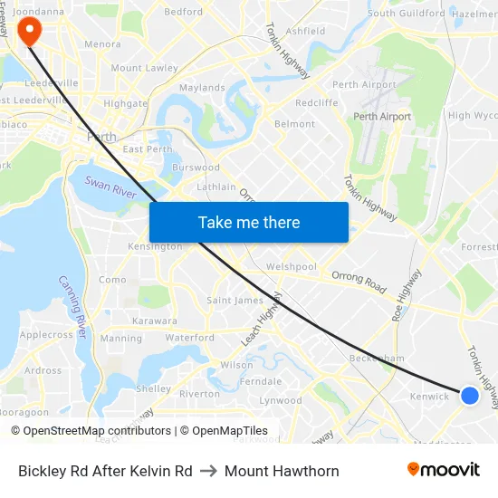 Bickley Rd After Kelvin Rd to Mount Hawthorn map