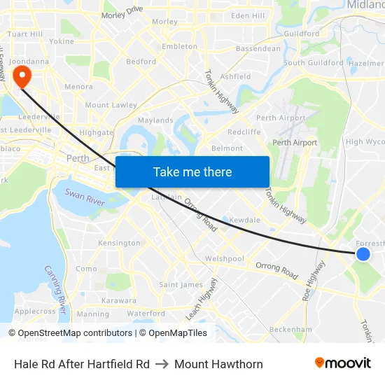 Hale Rd After Hartfield Rd to Mount Hawthorn map