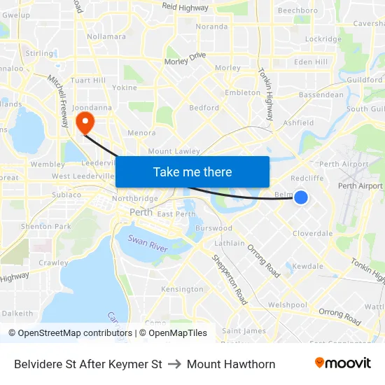 Belvidere St After Keymer St to Mount Hawthorn map