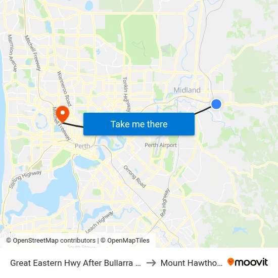 Great Eastern Hwy After Bullarra Rd to Mount Hawthorn map