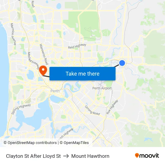 Clayton St After Lloyd St to Mount Hawthorn map