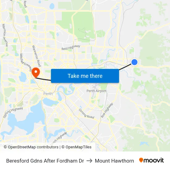 Beresford Gdns After Fordham Dr to Mount Hawthorn map