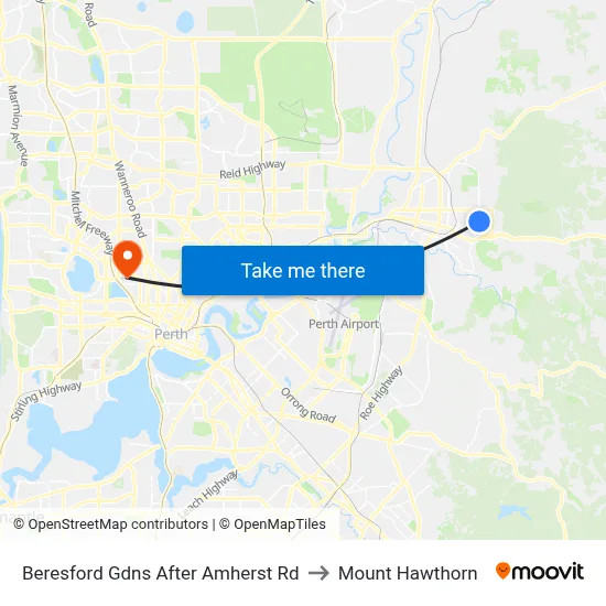 Beresford Gdns After Amherst Rd to Mount Hawthorn map