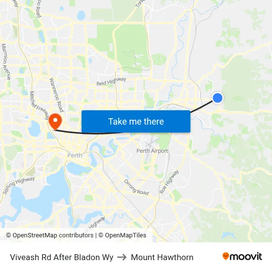 Viveash Rd After Bladon Wy to Mount Hawthorn map