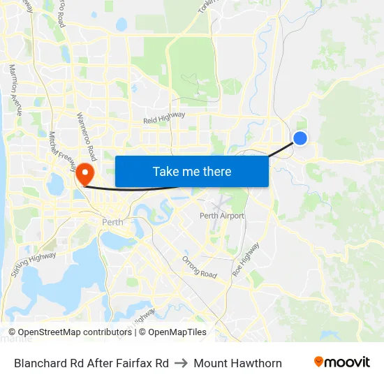Blanchard Rd After Fairfax Rd to Mount Hawthorn map