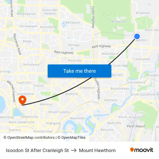 Isoodon St After Cranleigh St to Mount Hawthorn map