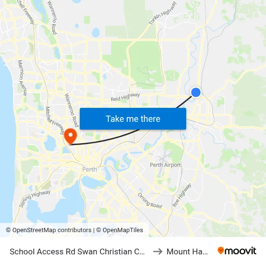 School Access Rd Swan Christian College Stand 2 to Mount Hawthorn map