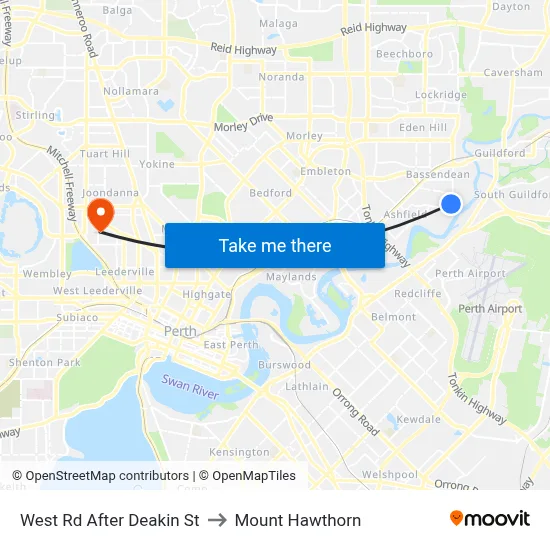 West Rd After Deakin St to Mount Hawthorn map