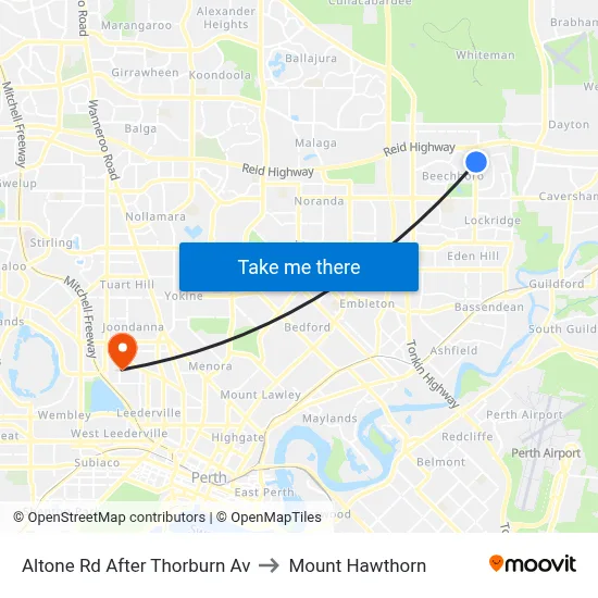 Altone Rd After Thorburn Av to Mount Hawthorn map