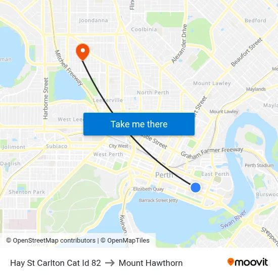 Hay St Carlton Cat Id 82 to Mount Hawthorn map