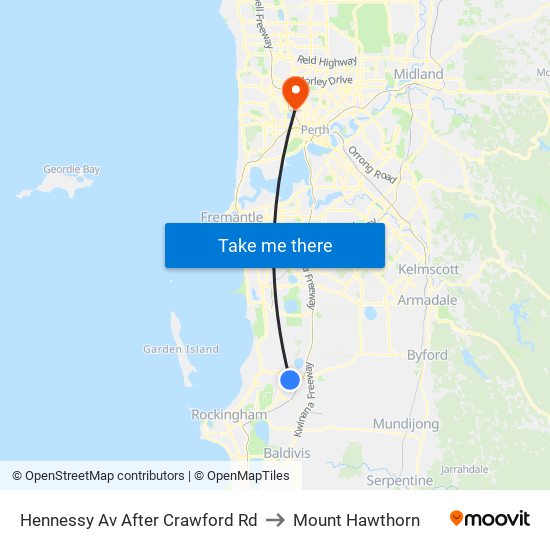 Hennessy Av After Crawford Rd to Mount Hawthorn map