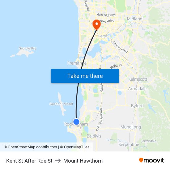 Kent St After Roe St to Mount Hawthorn map