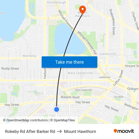 Rokeby Rd After Barker Rd to Mount Hawthorn map