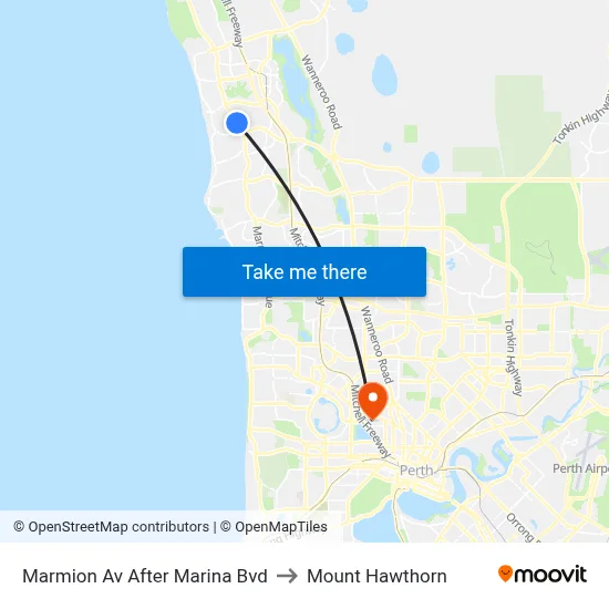 Marmion Av After Marina Bvd to Mount Hawthorn map