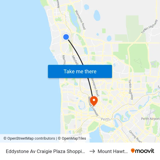 Eddystone Av Craigie Plaza Shopping Centre to Mount Hawthorn map