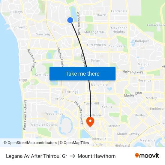 Legana Av After Thirroul Gr to Mount Hawthorn map