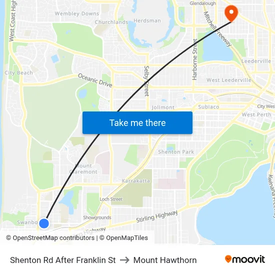 Shenton Rd After Franklin St to Mount Hawthorn map