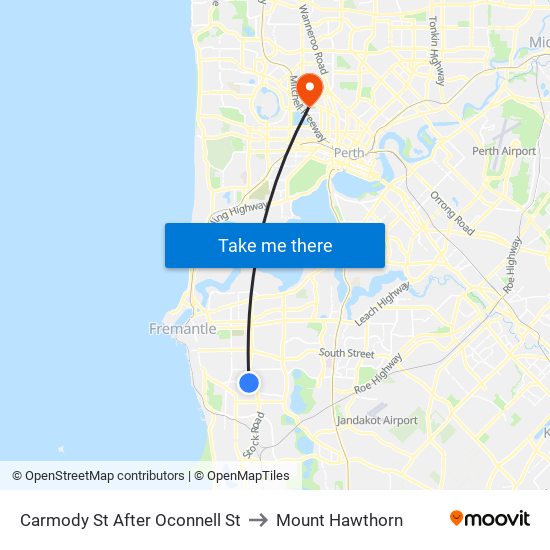 Carmody St After  Oconnell St to Mount Hawthorn map