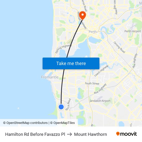 Hamilton Rd Before Favazzo Pl to Mount Hawthorn map