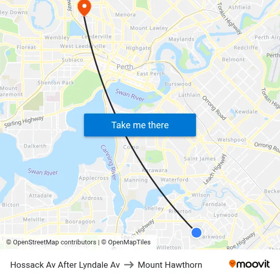 Hossack Av After Lyndale Av to Mount Hawthorn map