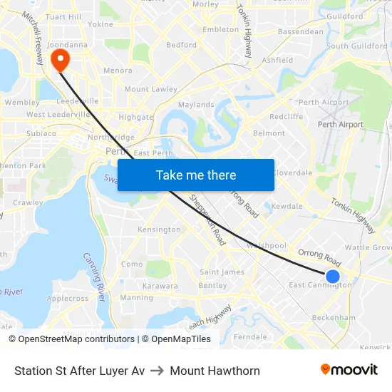 Station St After Luyer Av to Mount Hawthorn map