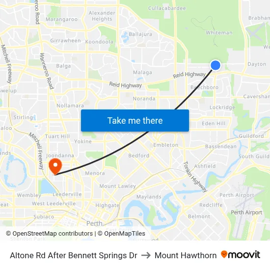 Altone Rd After Bennett Springs Dr to Mount Hawthorn map