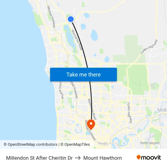 Millendon St After Cheritin Dr to Mount Hawthorn map