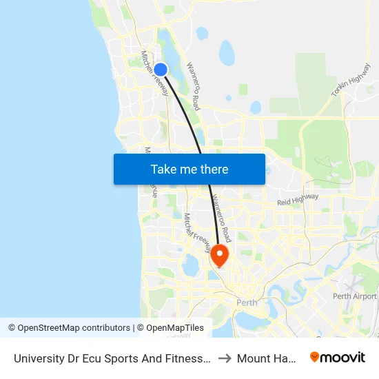 University Dr Ecu Sports And Fitness Ctr Cat Id 29 to Mount Hawthorn map