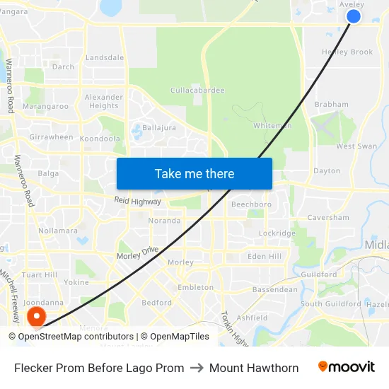 Flecker Prom Before Lago Prom to Mount Hawthorn map