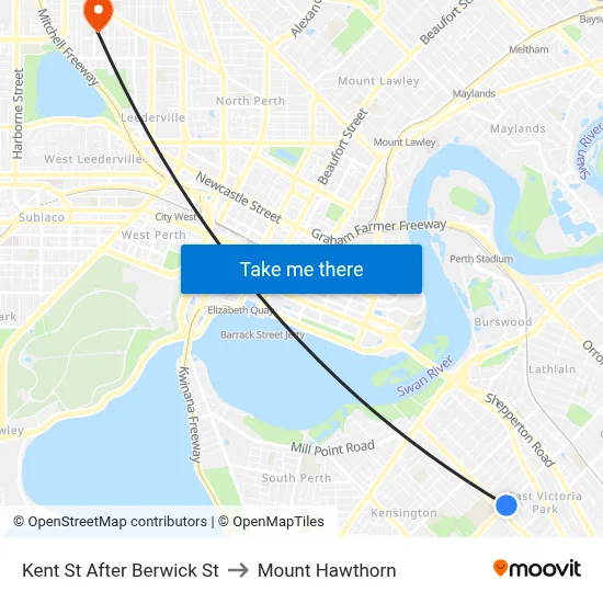 Kent St After Berwick St to Mount Hawthorn map