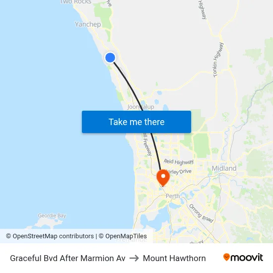 Graceful Bvd After Marmion Av to Mount Hawthorn map